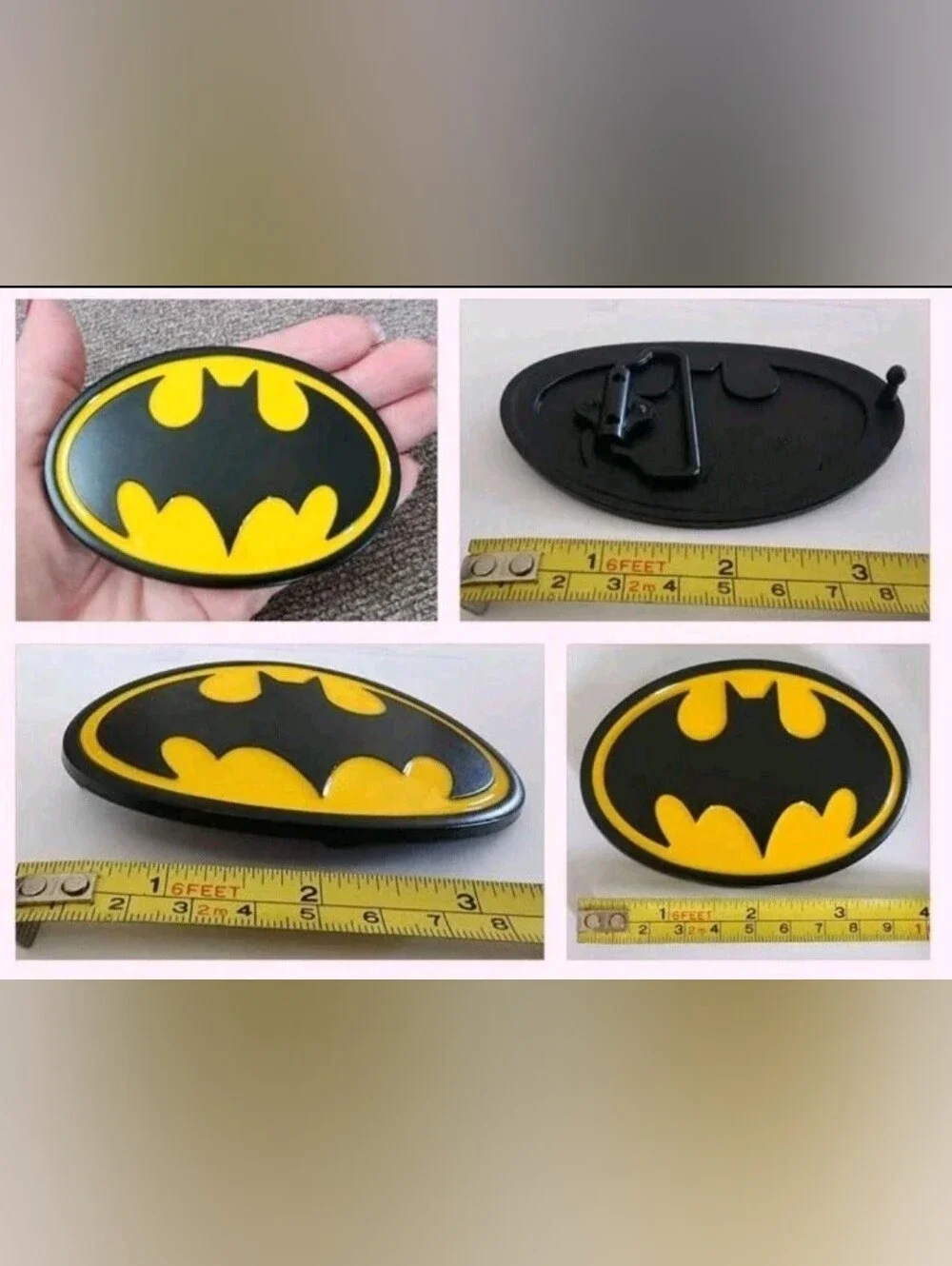 Batman Oval Belt Buckle Black & Yellow